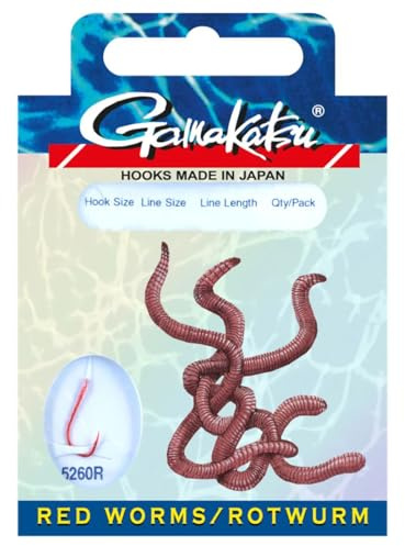 Gamakatsu Rotwurm LS-5260 75cm - 10 gebundene Angelhaken