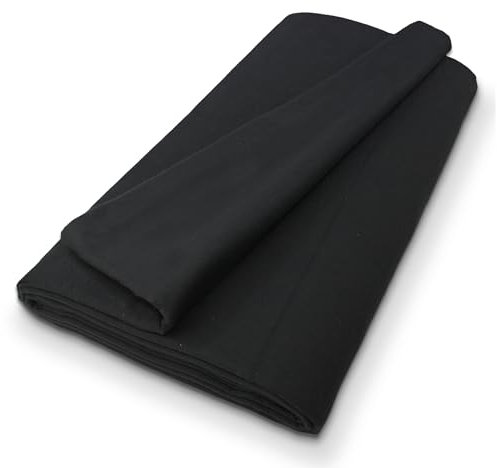 B1 Molleton de scène Vendu au mètre – Rideau Molleton en Coton, Rideau d'obscurcissement Opaque, idéal pour Film, TV, Photo, Théâtre et Événementst – 3 m, 300 g/m2, Noir