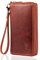MATADOR XL Karten Portemonnaie Geldbeutel Damen Leder Groß mit #Cadiz Geschenk Box, Portmonee Geldbörse Damen Gross mit RFID Blocker, Geldtasche Brieftasche, Brieftasche Frauen, Vintage Braun