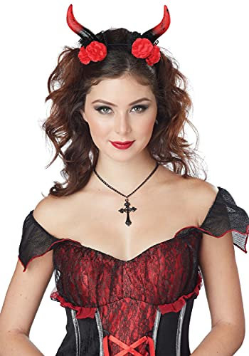 California Costumes 60676 ROSE ENCHANTRESS HORNS KOSTÜM ZUBEHÖR ROT ONE SIZE