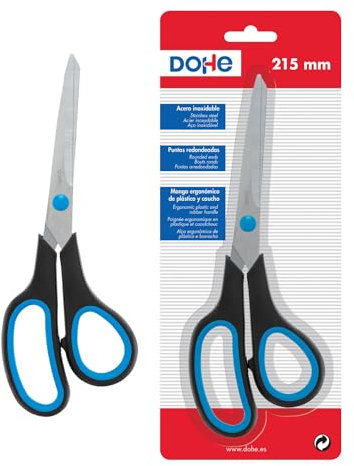 DOHE - Schere aus Kunststoff und Gummi. 21 cm Schwarz/Blau