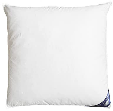 Welt der Träume Daunenkissen | 80x80 cm | Füllgewicht: 1380 Gramm | 100% Baumwolle | Kopfkissen 80x80 Daunen | Federkissen | kein Lebendrupf | weiß | 1 Stück