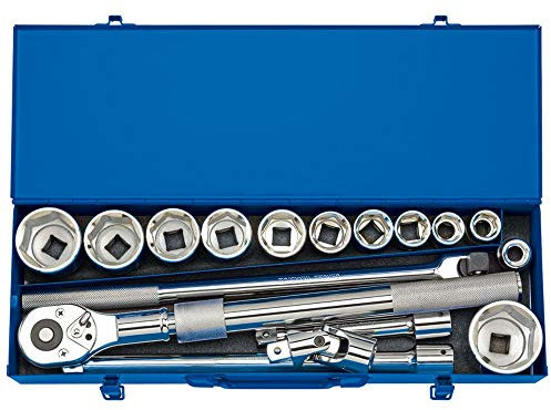 Draper 16486 3/4 Square Drive Metric Socket 17 Piece Set in Metal Case
