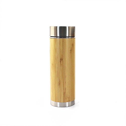Termo aislado de bambú con infusor de té extraíble, 10 onzas