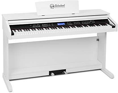 Schubert Subi 88 MK II - Piano numérique 88 touches, Piano électrique - 360 tonalités, 160 rythmes, 80 morceaux de démonstration, sortie ligne, entrée USB, MIDI IN/OUT et MIDI USB, blanc
