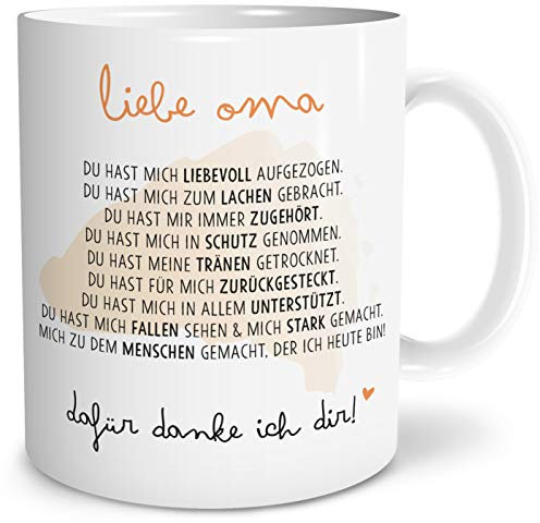 OWLBOOK® Geschenk für Oma Geburtstag Ostern | Beste Oma der Welt Tasse | Danke sagen Geschenke | Keramik 300 ml