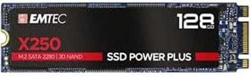 EMTEC - Disque Dur SSD Interne M.2 2280 SATA - Collection X250 Power Plus - 3D NAND - 128Go - 10x Plus Rapide qu’un Disque Dur Classique - Ultra-Performant