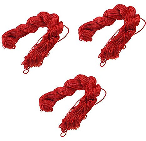 Perlin Hilo de macramé de 30 metros, cuerda de 1 mm, para joyas, hilo para manualidades (rojo)