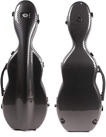 Yinfente, Custodia per violino 4/4 in misto fibra di carbonio, custodia protettiva, colore bianco e nero (nero)