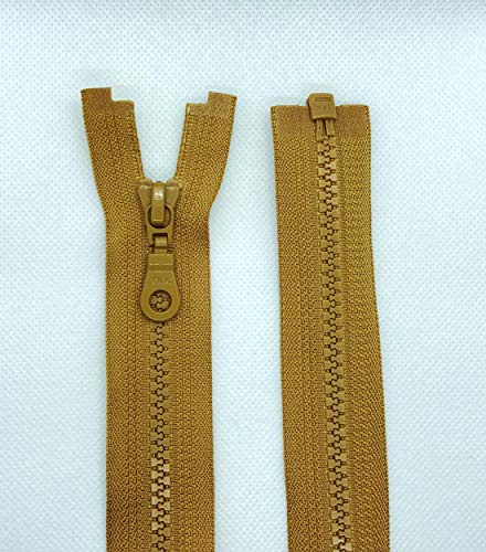 LIL YKK Reißverschluss Kunststoff Zähne Nr.5 mittelgrob Teilbar (508 Hellbraun, 40cm)