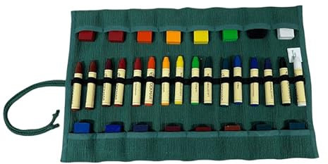 Morgenspruch Eurythmieversand Stiftemäppchen Rollmäppchen Waldorfschule Stockmar inkl. Stifte und Blöcke (Dunkles grün 16er)