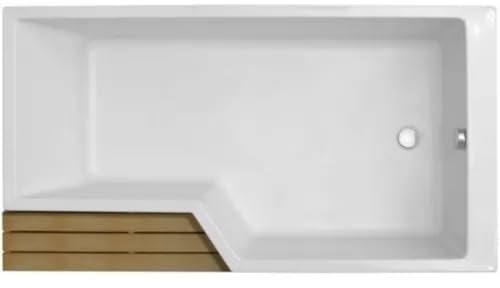 Bain-douche NÉO 170X90 cm en acrylique, version vidage à droite (pieds + vidage + marche-pied fournis)