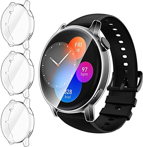 ivoler 3 Piezas Funda para Huawei Watch GT3 42mm / Huawei Watch GT 3 42mm, Cubierta Completa Protector de Pantalla Carcasa Protectora Transparente Suave TPU Silicona Caso Anti-Arañazos Case Cover