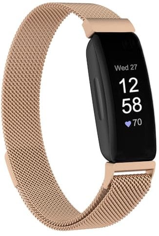 Moydolo Damen Herren Metall Magnetschloss Einstellbare Edelstahl Ersatzarmband ArmbänderKompatibel mit Inspire/Inspire HR/Inspire 2/Ace 2 Armband