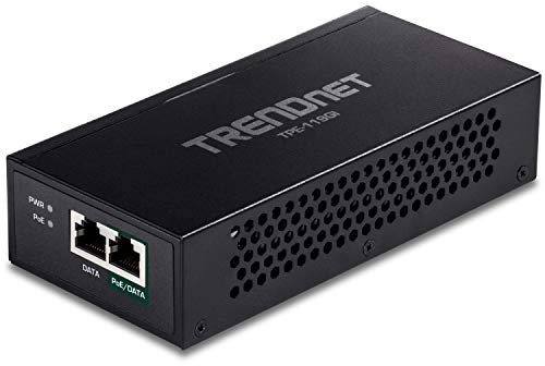 TRENDnet Gigabit PoE++ Injector, Convert A Non-PoE Port to A PoE++ Gigabit Port, PoE (15.4W), PoE+ (30W), Or PoE++ (95W), Up to 100m (328 ft), Integrated Power Supply, Black, TPE-119GI