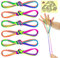 SONGTIY 6PCS Chats Berceau Corde, 65 Pouces de Long Arc-en-Ciel Coloré Doigt Corde, Chinois Doigt Jeux Jouet pour Enfants, Adultes, Journée des Enfants, avec Une Peinture de Sable