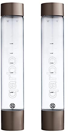 TWENTY39 qarbo CLASSIC 1L Water Bottles for Sparkling Water Maker and Fruit Infuser - Set of 2 (Dark Bronze)