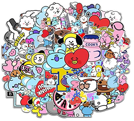 100 StüCk SüßEr Aufkleber, Bts Sticker, Cartoon Aufkleber, SüßEr Aufkleber, Laptop Skateboard GepäCk Aufkleber, Koffer, Aufkleber, Bts Aufkleber, FüR Laptop Koffer Motorrad Macbook, Koffer, Skateboard