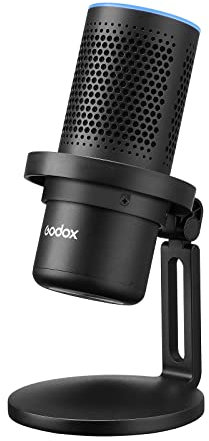 Godox EM68 Professionelles USB-Mikrofon mit Nierencharakteristik Mini-Desktop-Aufnahmemikrofon mit RGB-Atemlicht EIN-Knopf-Stummschaltung für Videokonferenzen, Live-Stream, Vlog