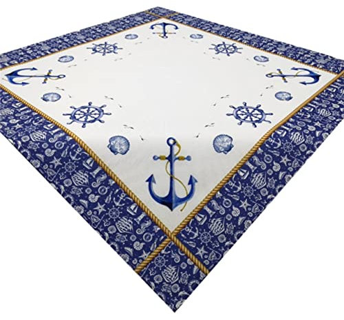 Tischdecke/Mitteldecke/Läufer/Druckmotive/Tischwäsche/Versch. Motive/Maritim/Sommer/Tafeldecke (CY 61-2012, 85x85cm)