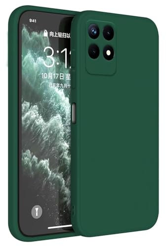 Topme Funda para Realme 8i / Realme Narzo 50 (4G) (6.6 Inches) Carcasa Caja Case Estuche, Funda Protectora de Piel de Silicona TPU - Verde Oscuro