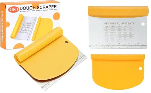 Kronwahl Espátula Óptima en Juego de 2 Unidades, Acero Inoxidable y Plástico, Raspador de Masa, Rasqueta Cortadora Panadero, Pasteles, Accesorio Multiusos de Cocina Para Uso Diario