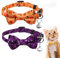 2stk Halloween Katzenhalsband, Verstellbar mit Schleife Bedruckter Kürbis Fledermuse Muster Breakaway Silberner Glocke Sües Halsband für Ktzchen Welpen