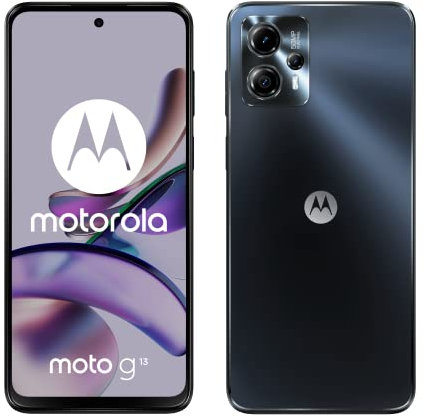 Motorolo moto (g13 6.5 Inch 90 Hz HD+ Display, 50 MP Quad Pixel Camera, Dolby Atmos Stereo Speakers, 5000 mAh Battery, TurboPower Charging, 4/128 GB, Dual SIM), Matte Charcoal (Renewed)