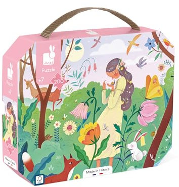 Janod Mother Nature Puzzle-200-Piece FSC Cardboard Develops Patience and Concentration-Made in France-Children’s Puzzle for Ages 7 +, J02547, Multicolor