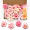 Ryvera Künstliche Blumen Deko, 20 Stück Kunstblumen Köpfe Rosa, Kunstblumen Blumenköpfe Künstliche Blütenköpfe Stoffblumen zum aufnähen für DIY Basteln Scrapbooking Geburtstag Hochzeit Party Home Deko