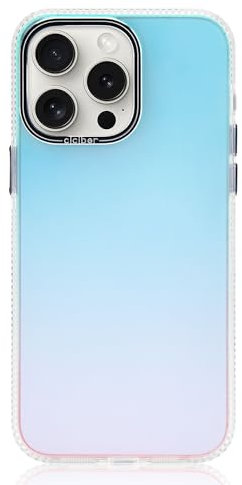 CICIBER for iPhone 15 Pro Max Case Fluorescent Iridescent Laser Glittery Cute Slim Phone Case for Women Men Girls Protective Luxury Phone Cover for iPhone 15 Pro Max - Transparent