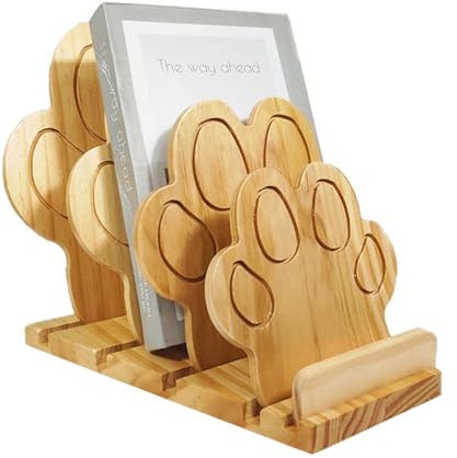 Ctpeng Dokumentenhalter Bambus, 5 Fächer, Prospekte, Zeitschriften, Briefablage, HBT: 26 x 25 x 10 cm, Natur