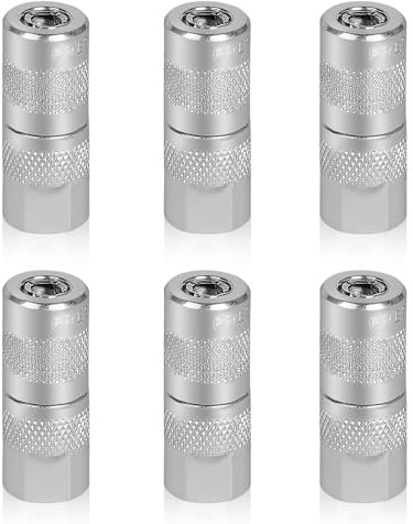 efuturetime 6 x Backen Mundstücken Hydraulik Adapter mit 1/8 NPT für Fettpresse