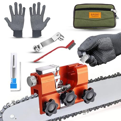 AUMEL Kit universale per affilare motosega da 3/8 1/4 0,8 cm, affilatrice per motosega, con punta in carburo di tungsteno resistente, per Stihl Husqvarna Series