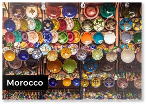 Piatti in ceramica colorata marocchina, magnete da frigorifero