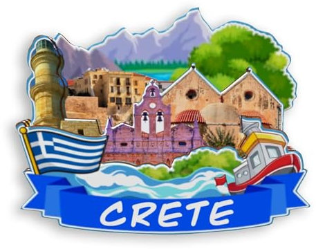 Quwsne Refrigerator Magnet Crete Greece Fridge Magnet City Travel Souvenirs Tourist Gifts 3D Classic Landmarks Handmade Crafts Home Decoration -1763