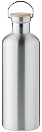 BOTTLE 1,50l, stainless steel mat, Thermosflasche aus Edelstahl, 12 h heiß / 24 h kalt, absolut dicht für Schule, Büro, by James direkt aus Edelstahl trinken, Wasserflasche kohlensäurefest