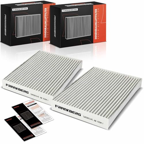 Frankberg 2x Innenraumfilter Pollenfilter mit Aktivkohle Kompatibel mit Dokker Express Kasten/MPV 1.2L-1.6L X-Trail T32 T32R T32RR 1.3L-2.0L Replace# CUK25012
