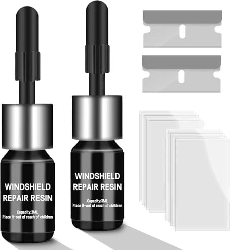 SuWeei Windshield Repair kit, DIY Glass Cracked Repair Kits, Car Glass Repair Glue Scratch Chip Cracks Repair Kit(2 Pcs)