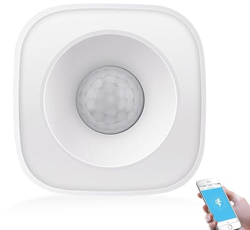 Détecteur de mouvement Wi-Fi, détecteur de mouvement intelligent avec notifications d'application, système d'alarme infrarouge pour système d'alarme et domotique intelligente, compatible avec Alexa