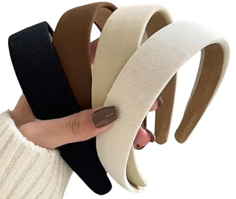 Cosmeria 4 Pcs Haarreifen Damen, Breite U-Form Haarschmuck Haarreif, Modische Stirnbänder für Frauen und Mädchen, Rutschfeste Headbands für Sport, Yoga, Alltag