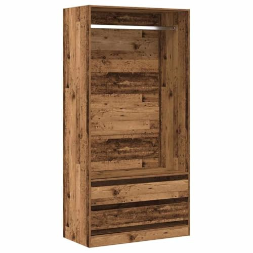 vidaXL Kleiderschrank Altholz-Optik 100x50x200 cm Holzwerkstoff