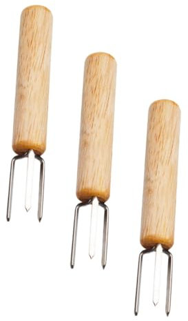 YARNOW 3 Pz talee di mais stendibiancheria cibo spiedini gadget da cucina kitchen gadgets attrezzi casa attrezzi barbecue forchette da barbecue per mais utili forchette da frutta Di legno