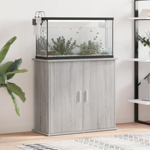 ShGaxin Aquariumständer Grau Sonoma 81x36x73 cm Holzwerkstoff, Aquarium Unterschrank, Aquarium Schrank, Aquariumschrank, Aquarium Tisch, Aquarium Stands 833629