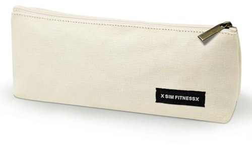 X SIM FITNESSX Federmäppchen Schulmäppchen Federtaschen Teenager Mädchen Mäppchen Etui Stifte Pencil Case Oxford Stiftetasche für Schule & Büro (Beige)