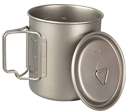 Abaodam Taza De Titanio Portátil Plegable para Acampar con Asa para Senderismo y Exteriores Material Duradero
