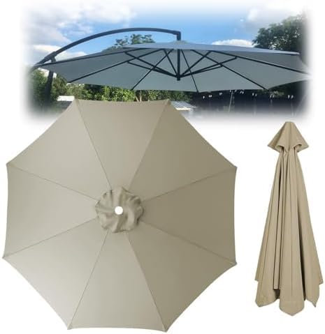 YZTTCD Garden Parasol Canopy Cover, 6 Rib / 8 Rib Parasol Replacement Fabric, Cantilever Parasol Top Fabric Cover, Fade Resistant,Top Color,8ribs:3.5m/11.5ft