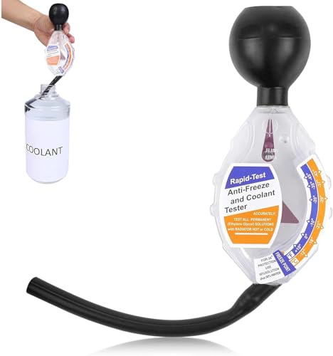 Fyearfly Densímetro para Refrigerante de Automóviles, Medidor de Refrigerante Anticongelante Tipo Dial, Densímetro Portátil para Líquido Anticongelante para Baterías de Camiones en Verano E Invierno