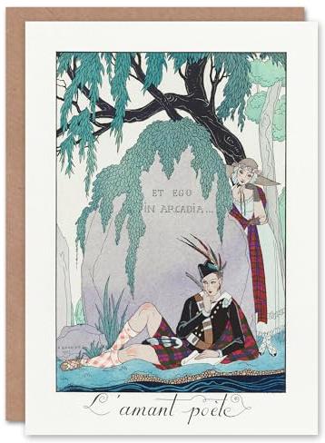 Artery8 George Barbier Art Card The Poet Lover Vintage Illustration