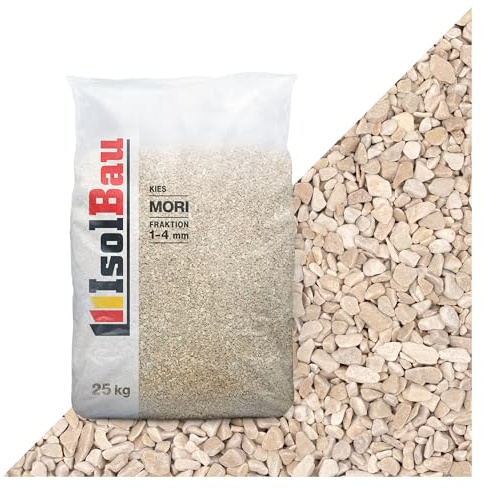 Isolbau - Zierkies 25 kg - Marmorkies 1-4 mm - Deko-Steine für Garten, Steinteppich, Aquariumkies, Ziersplitt Natursteine Gartenkies Wegkies Teichkies für Innen und Außen - Giallo Mori